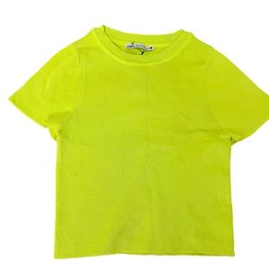 Zara - NWOT Crop Top Neon Green